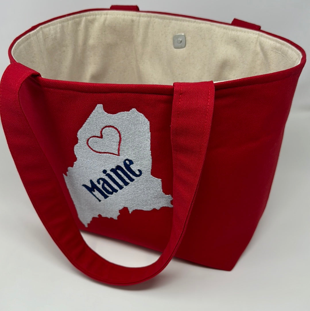 Embroidered MAINE Tote Bag