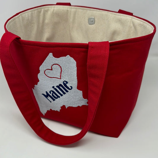 Embroidered MAINE Tote Bag