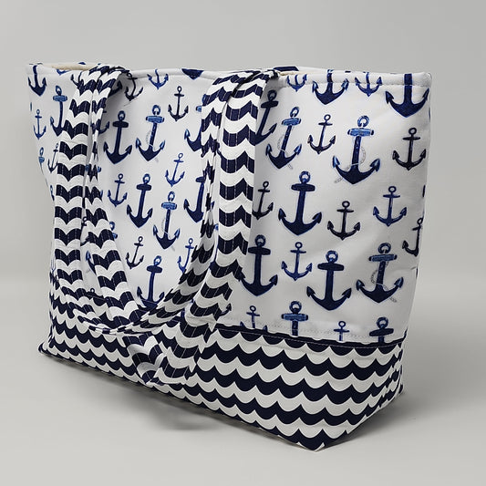 Navy Anchor Tote