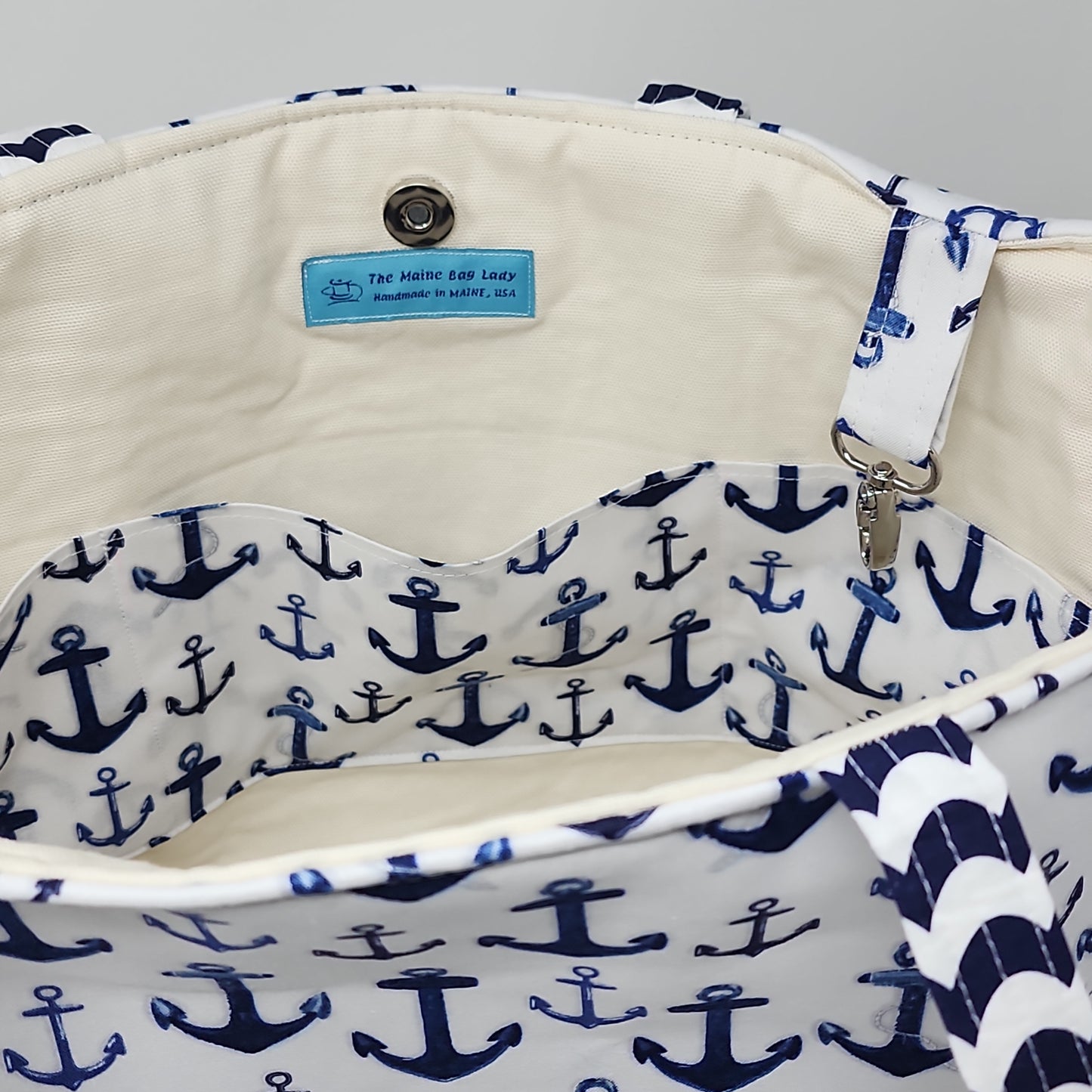 Navy Anchor Tote